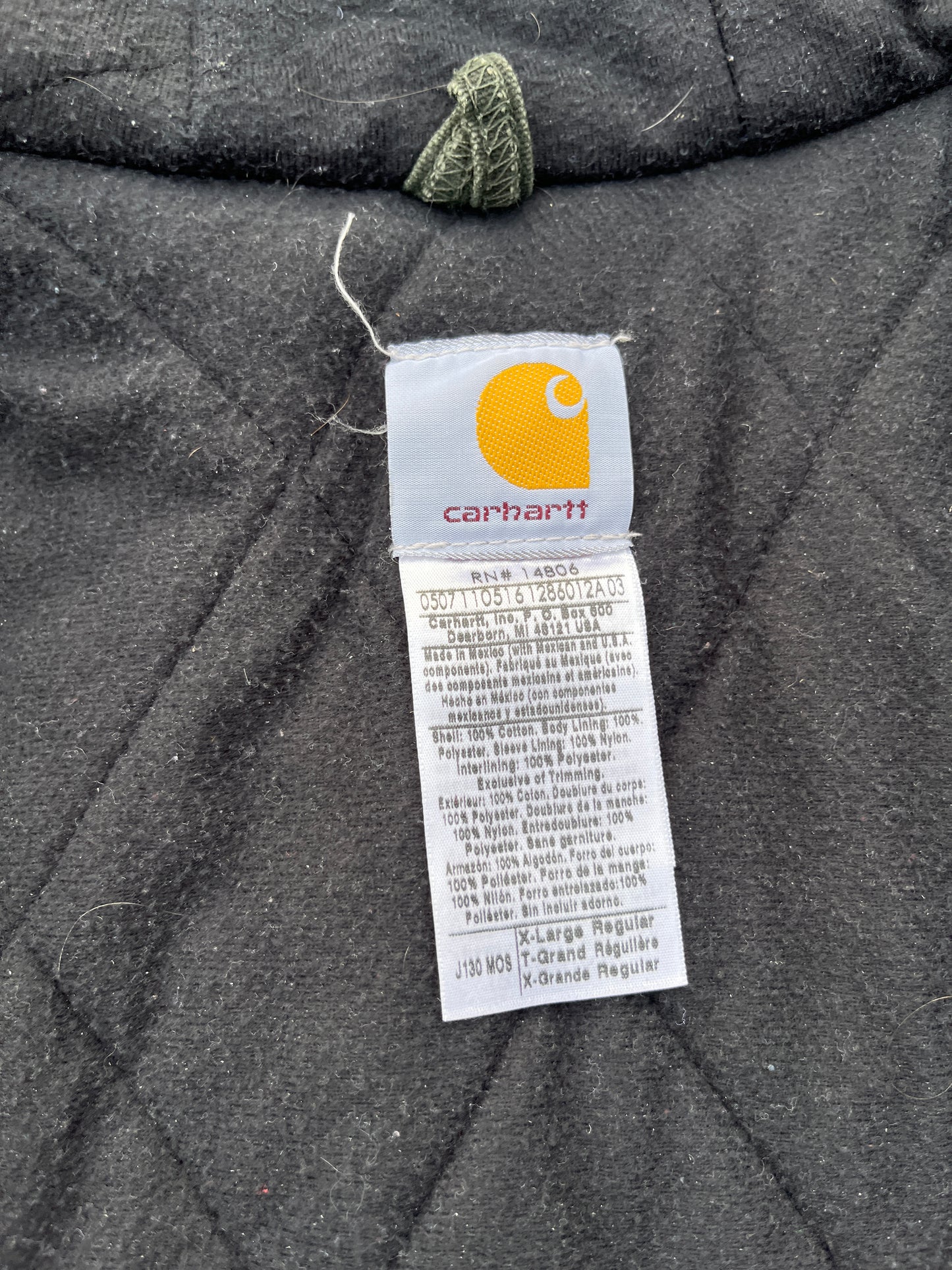 褪色橄榄绿色 Carhartt 运动夹克 - XL