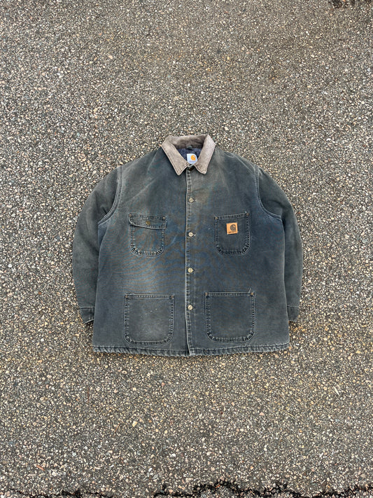 Faded Petrol Blue Carhartt Chore Jacket - XL