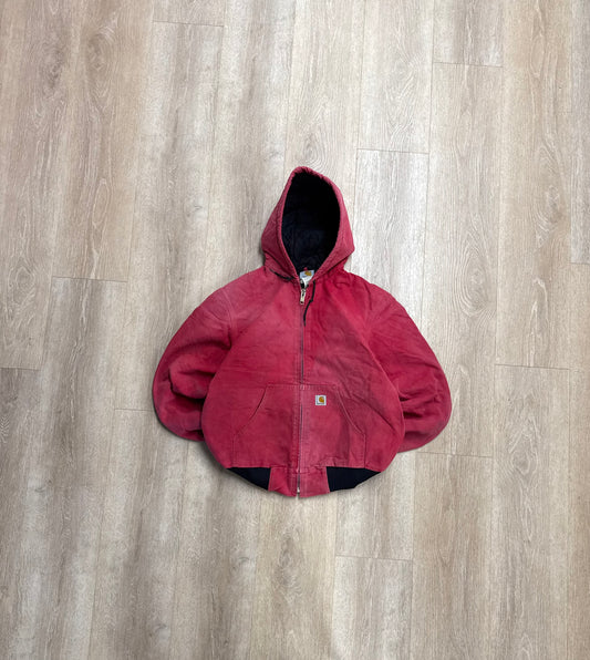 Faded Strawberry Red Carhartt Active Jacket - Medium