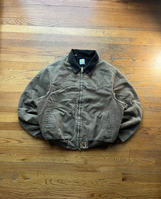 Faded Chestnut Brown Carhartt Santa Fe Jacket - Boxy Large