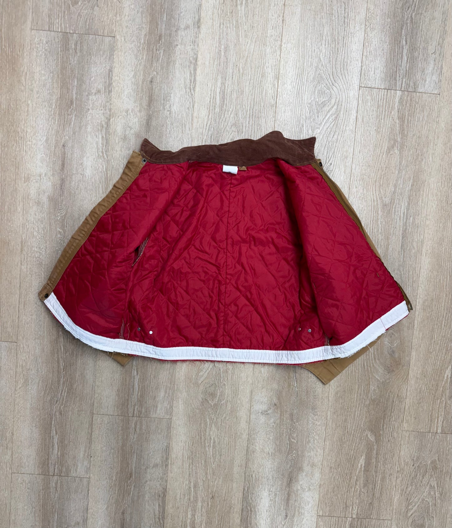 Cropped Faded Brown Carhartt Jacket - Large