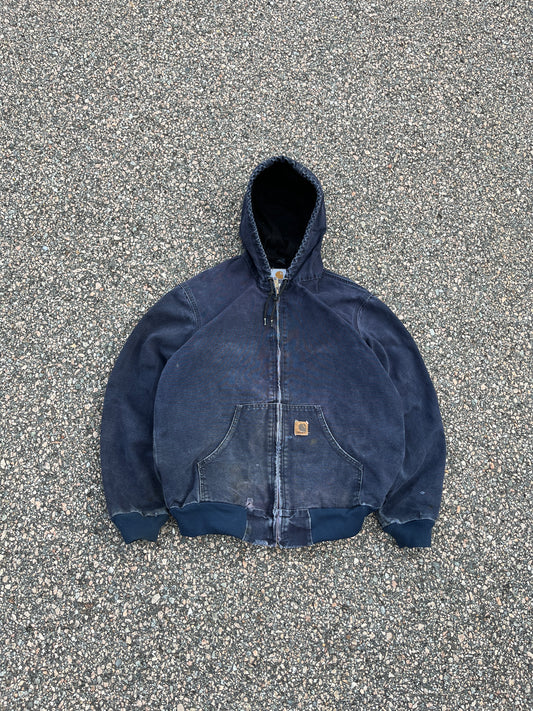 褪色午夜蓝色 Carhartt 运动夹克 - 中号