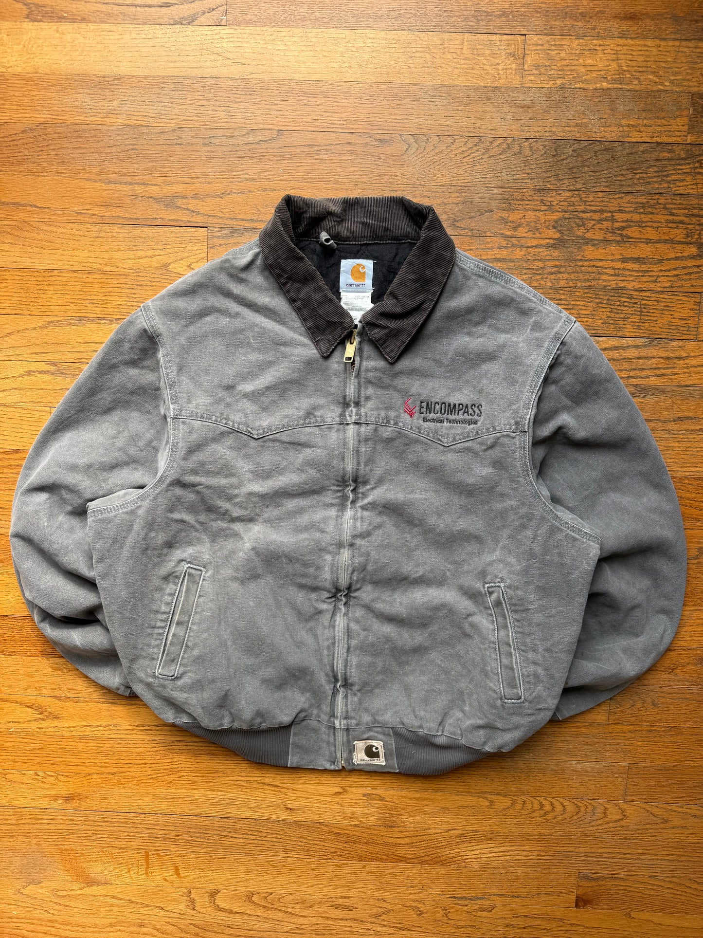 Faded Cement Grey Carhartt Santa Fe Jacket - Large