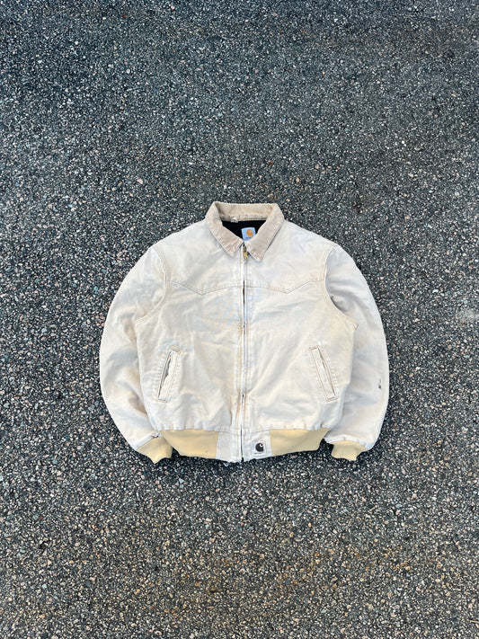 Faded Cream Carhartt Santa Fe Jacket - Large