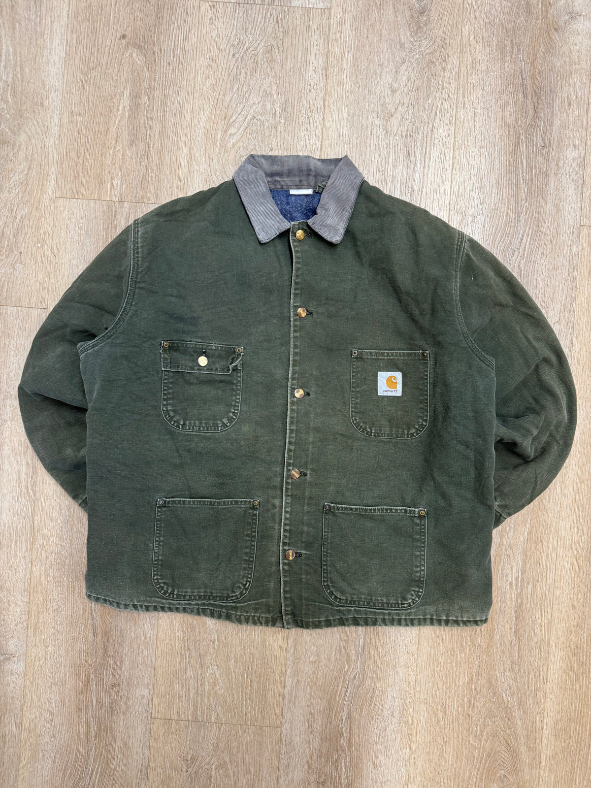 Faded Olive Green Carhartt Chore Jacket - XL