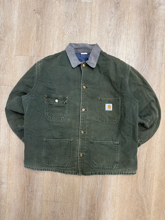 Faded Olive Green Carhartt Chore Jacket - XL