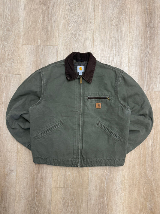 Faded Army Green Carhartt Detroit Jacket - Boxy Medium
