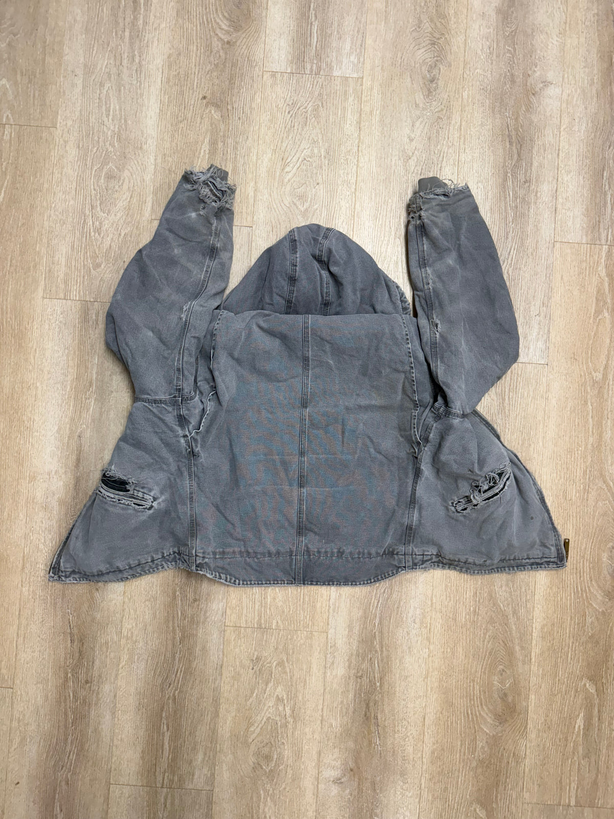 Faded Gravel Grey Carhartt Sherpa Lined Jacket - Medium