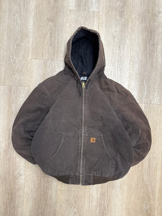 Faded Dark Brown Carhartt Active Jacket - XL Tall