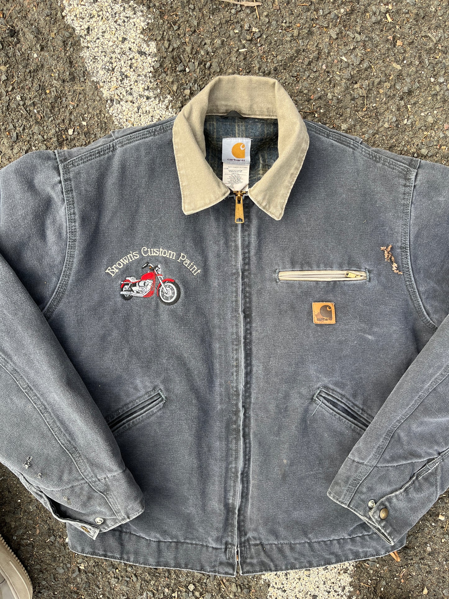 褪色灰色 Carhartt 底特律夹克 - 中号