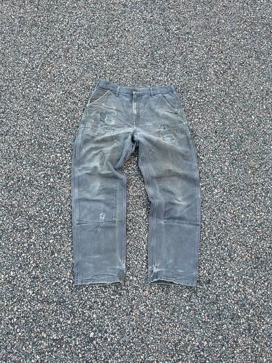 Faded Cement Grey Carhartt Double Knee Pants - 33 x 31