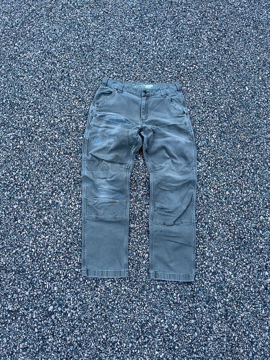 Faded Cement Grey Carhartt Double Knee Pants - 30 x 28