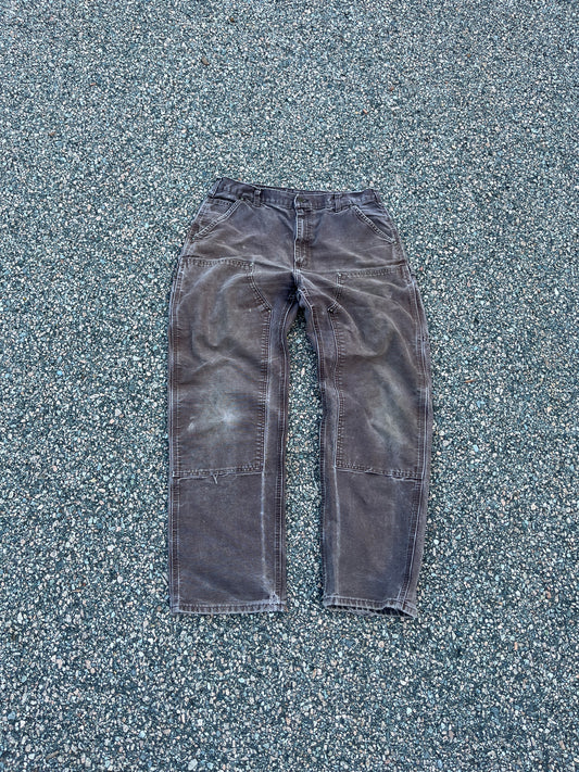 Faded Brown Carhartt Double Knee Pants - 34 x 32