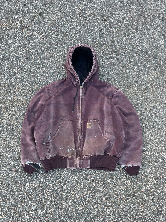 Faded Dark Wine Carhartt Jacket - Large