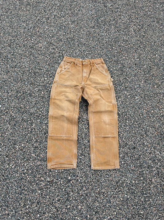 Faded Tan Carhartt Double Knee Pants - 28 x 28