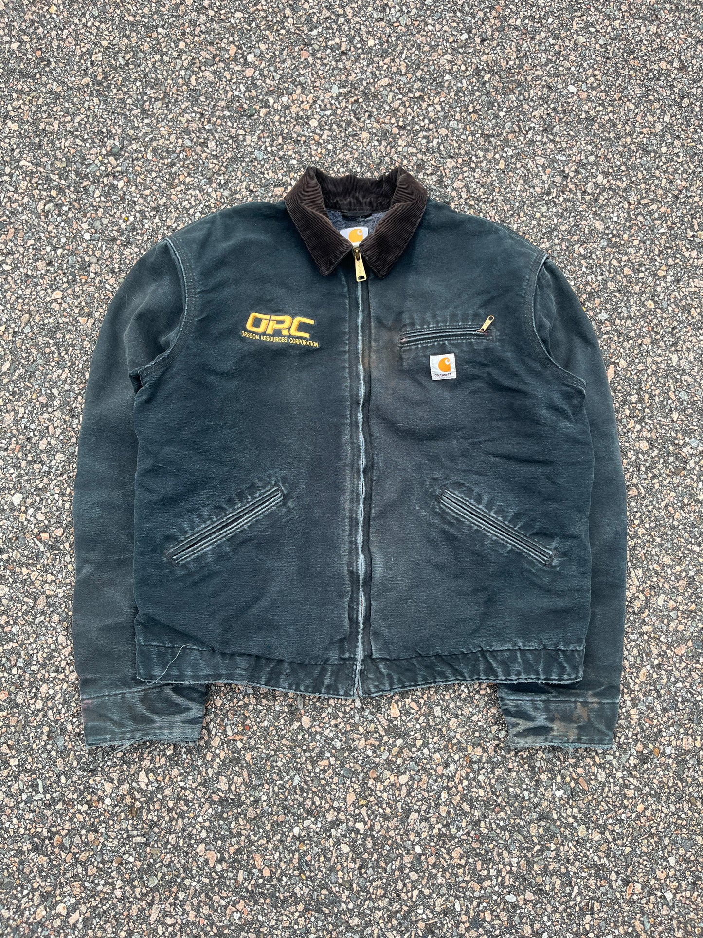 褪色黑色 Carhartt 底特律夹克 - 中号