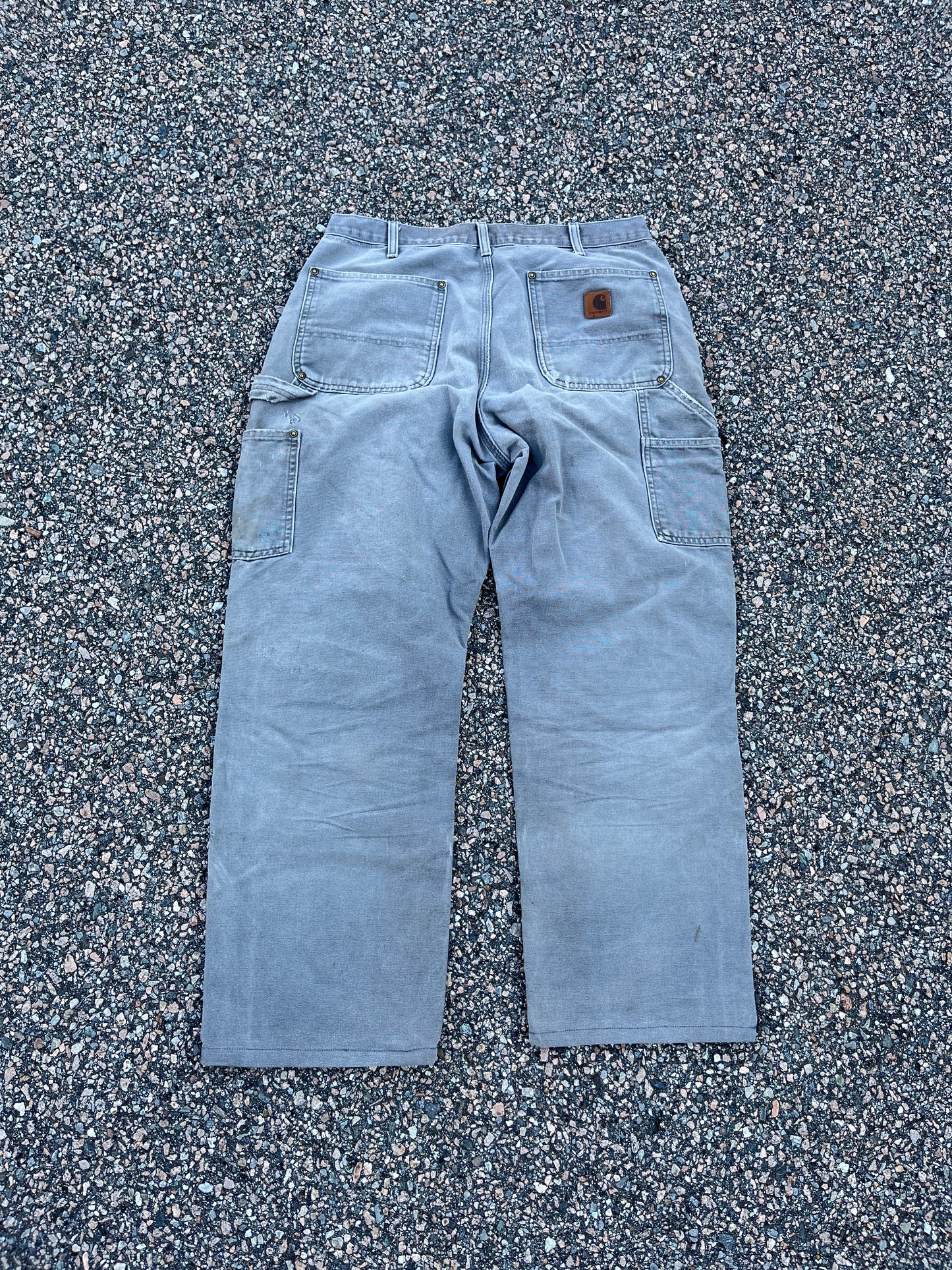 Faded Cement Grey Carhartt Double Knee Pants - 32 x 28