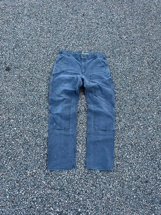 Faded Cement Grey Carhartt Double Knee Pants - 36 x 34