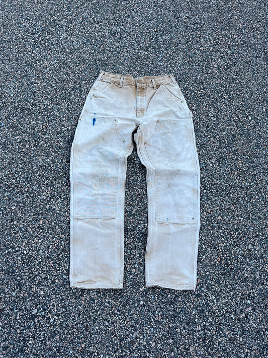 Faded Tan Carhartt Double Knee Pants - 32 x 31