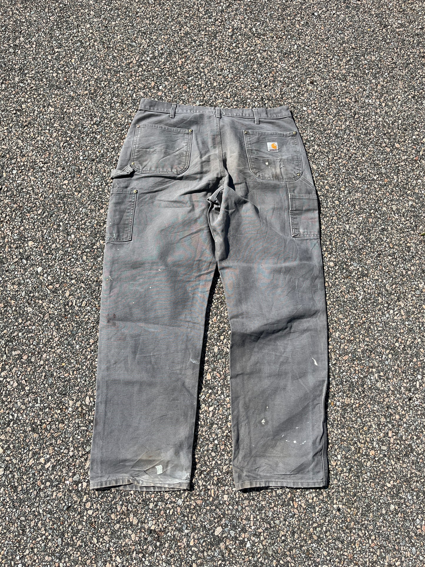 Faded Cement Grey Carhartt Double Knee Pants - 36 x 31