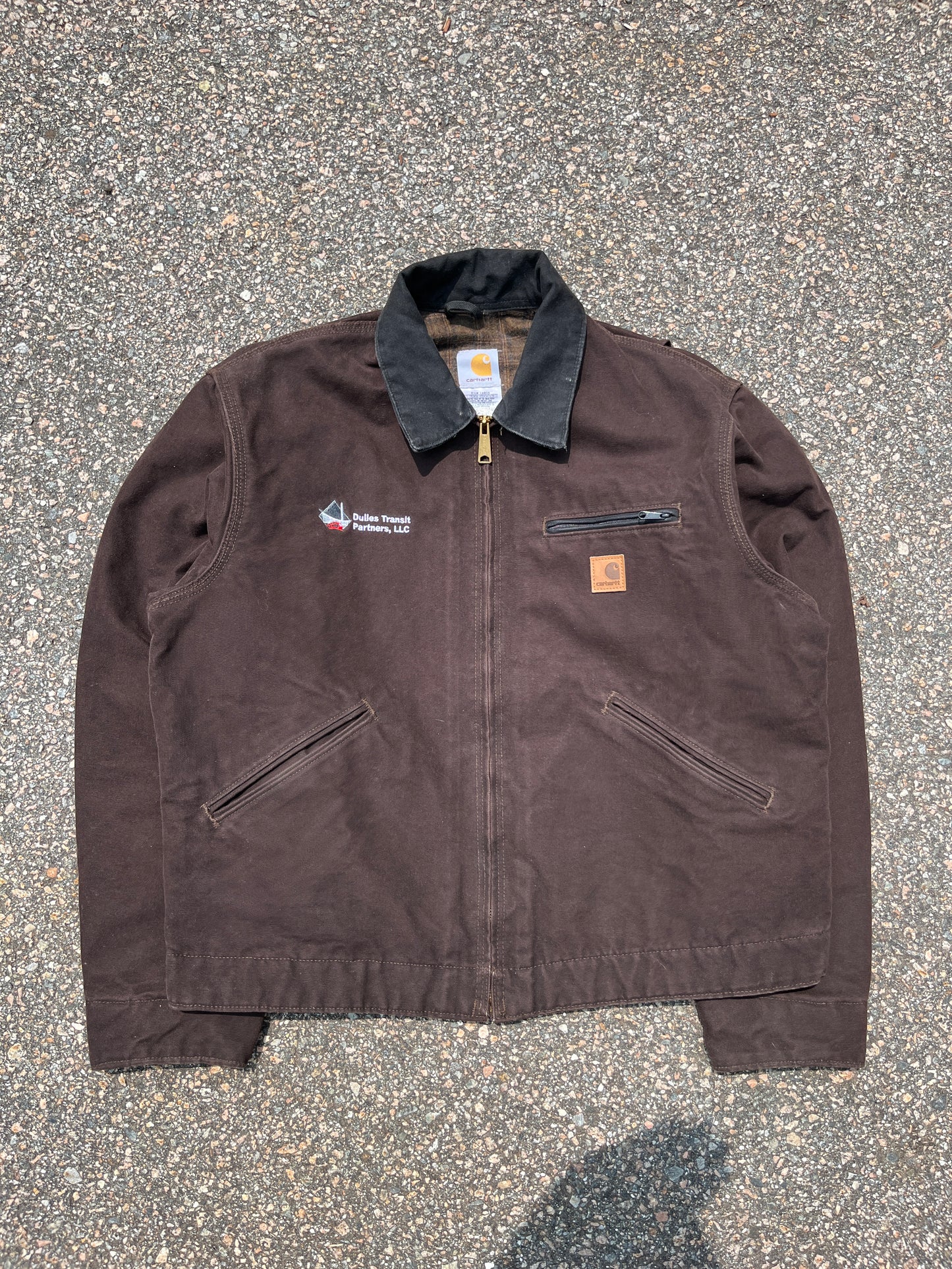 褪色棕色 Carhartt 底特律夹克 ~ 宽大中号