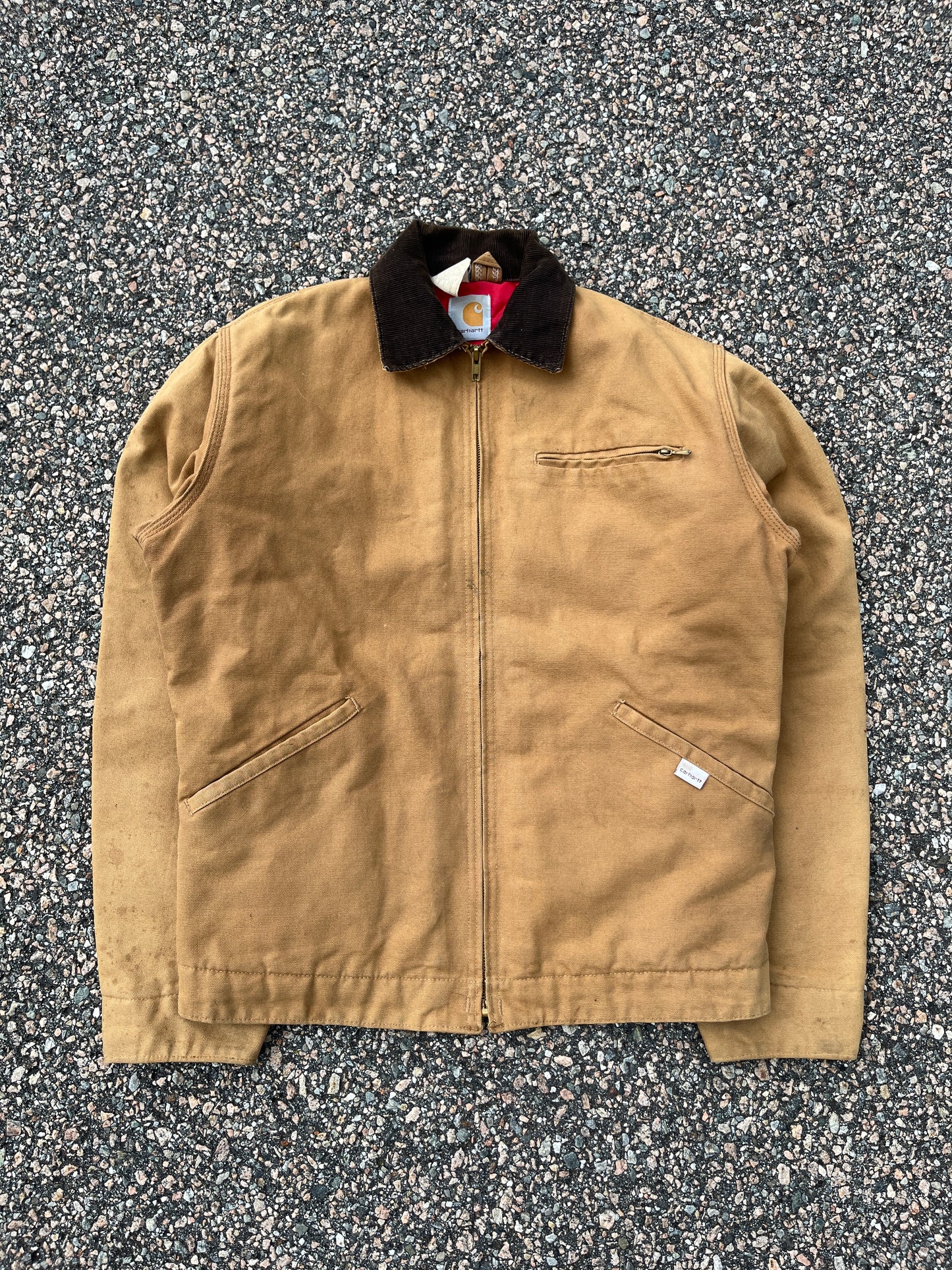 80 年代褪色棕褐色 Carhartt 底特律夹克 - 大号