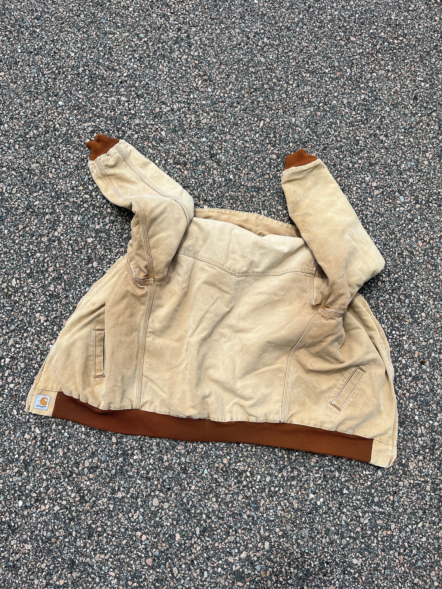 Faded Cream Carhartt Santa Fe Jacket - Small