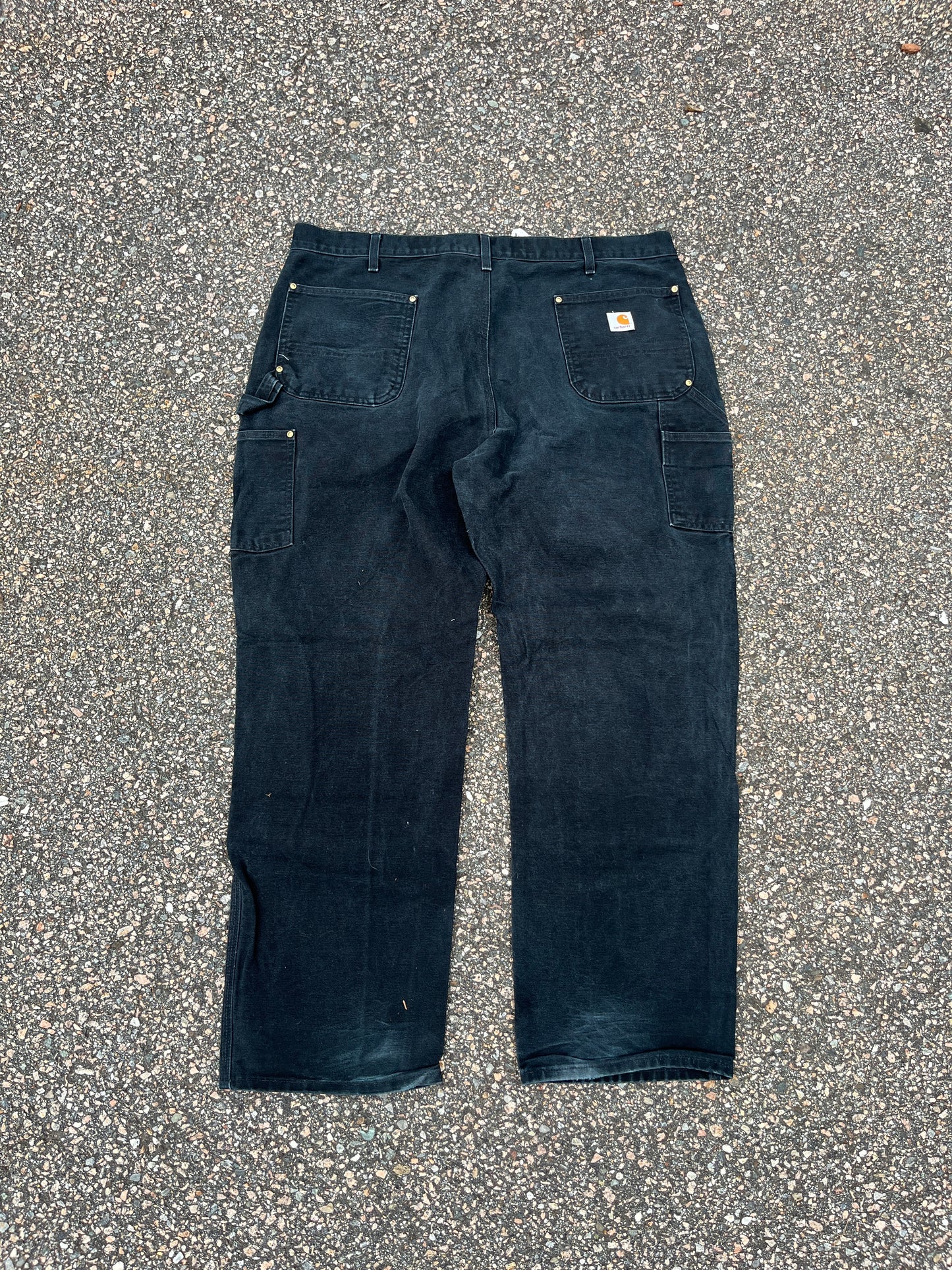 Faded Black Carhartt Double Knee Pants - 40 x 30