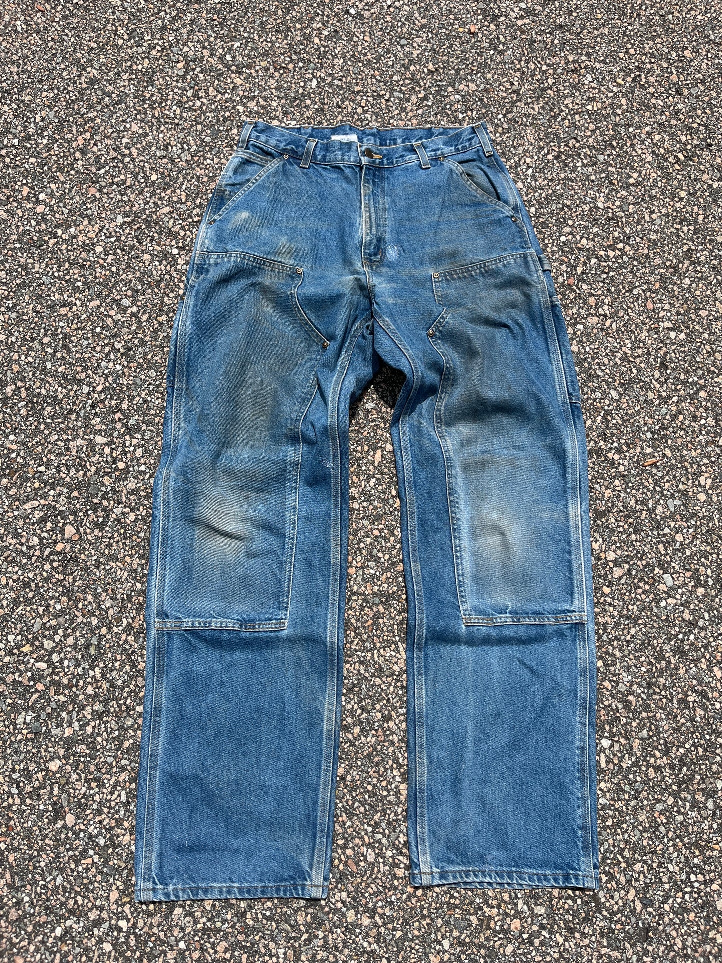 Faded Denim Carhartt Double Knee Pants - 32 x 33