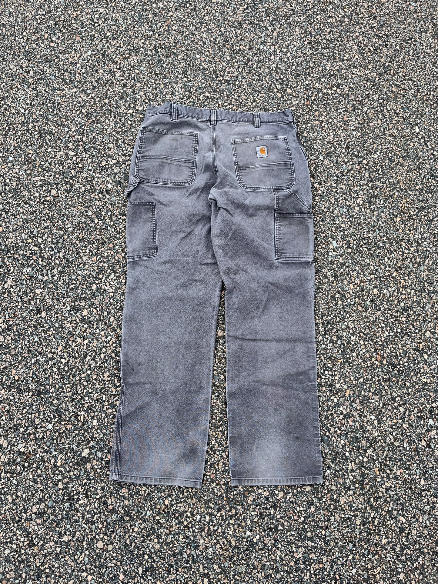 Faded Cement Grey Carhartt Double Knee Pants - 35 x 31