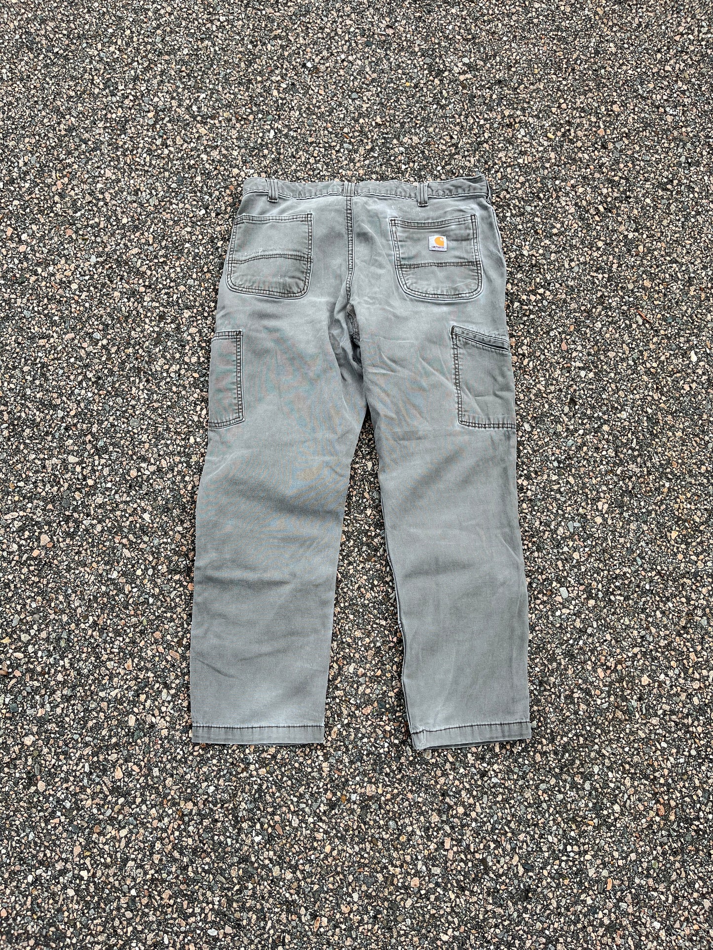 Faded Cement Grey Carhartt Double Knee Pants - 36 x 28