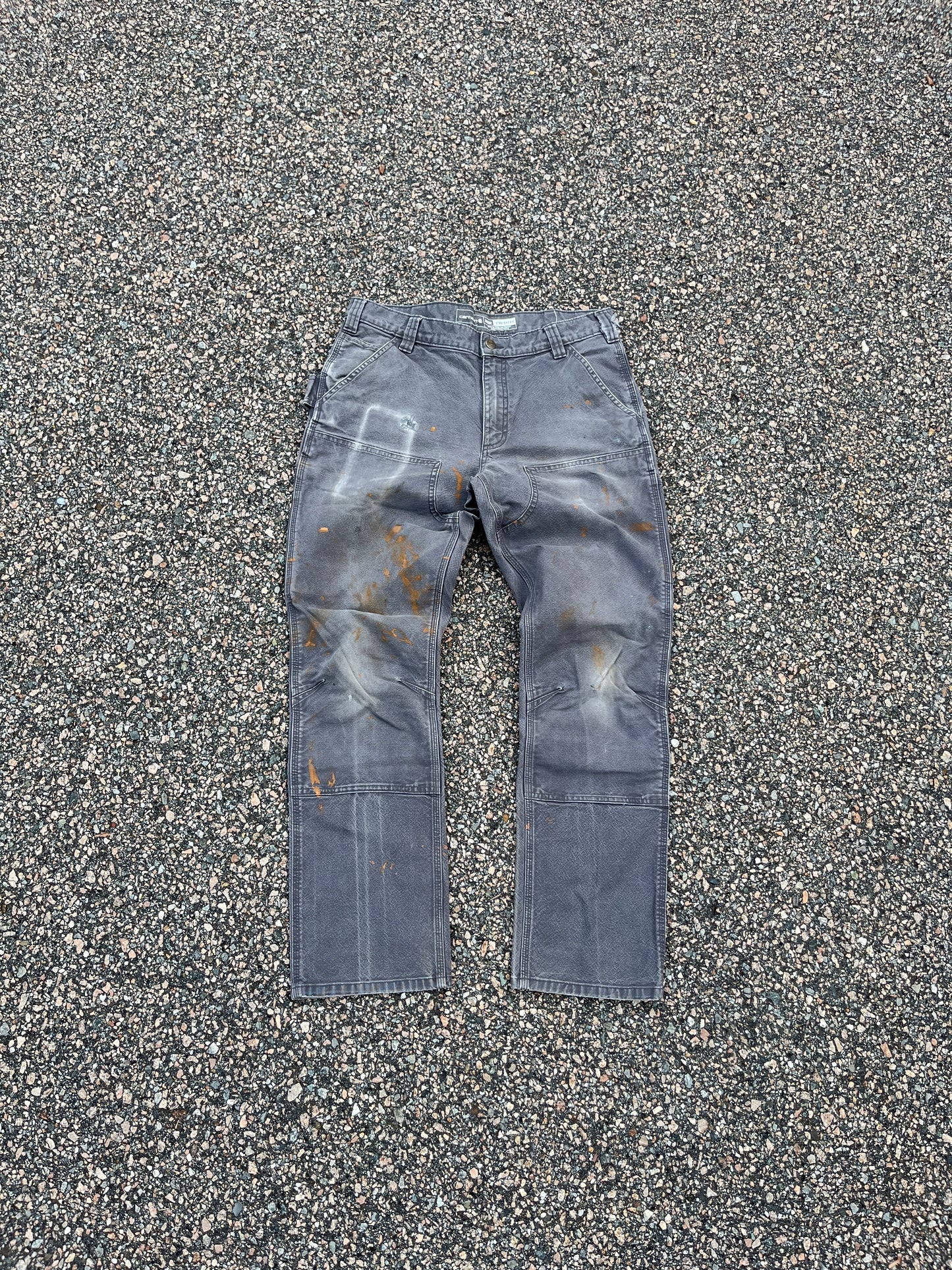 Faded Cement Grey Carhartt Double Knee Pants - 32 x 30