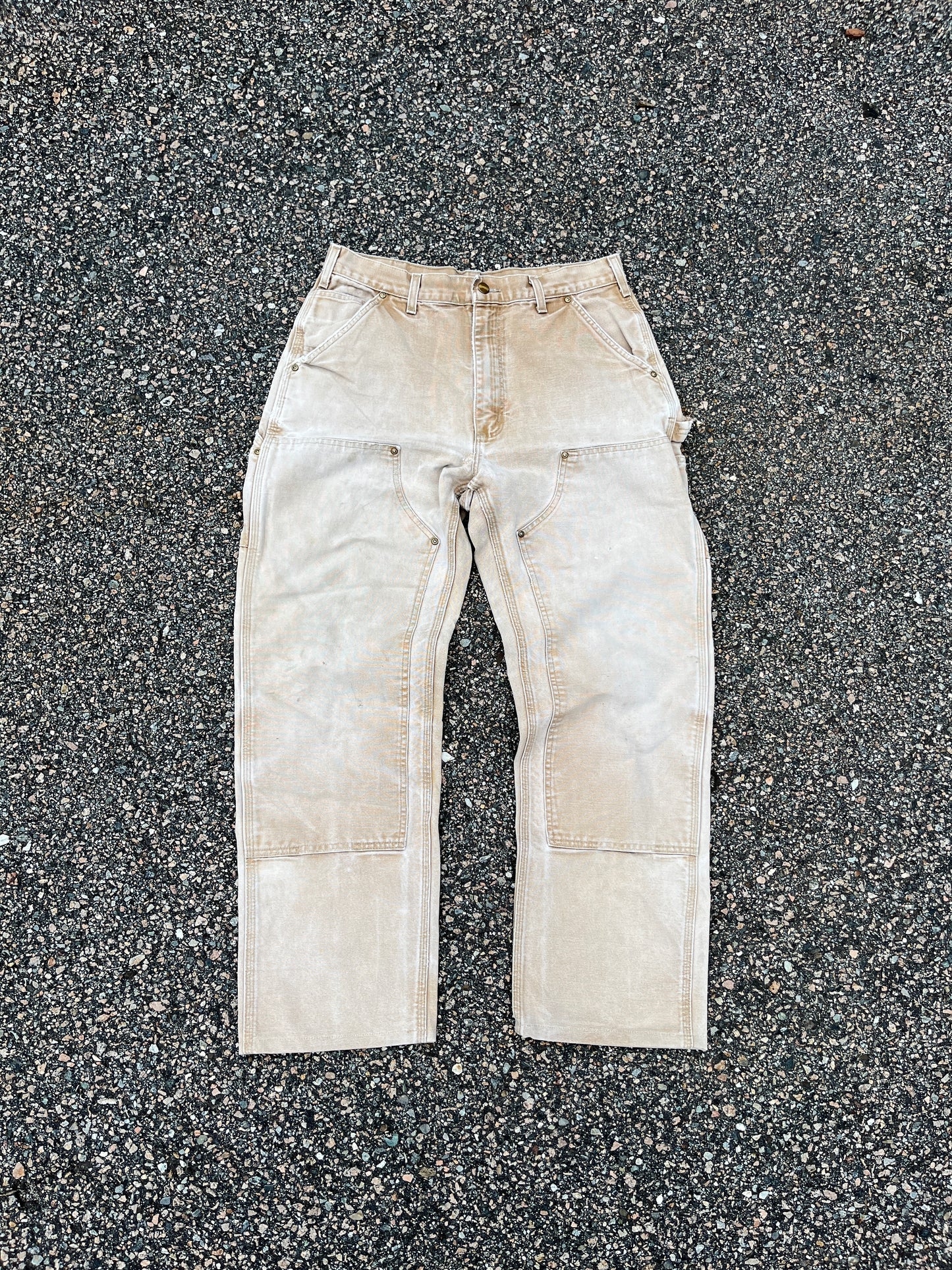 Faded Tan Carhartt Double Knee Pants - 31 x 29