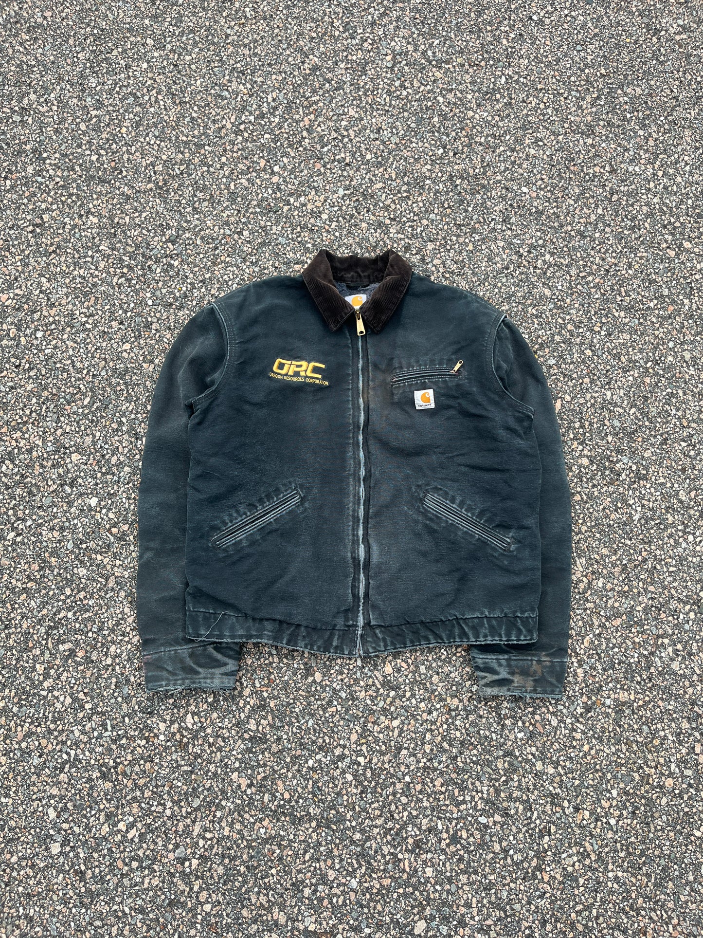 褪色黑色 Carhartt 底特律夹克 - 中号