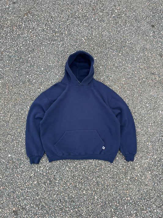 00’s Faded Navy Russell Hoodie - Boxy Medium