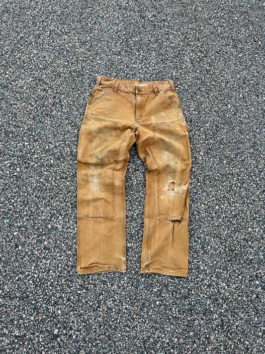 Faded Tan Carhartt Double Knee Pants - 32 x 30