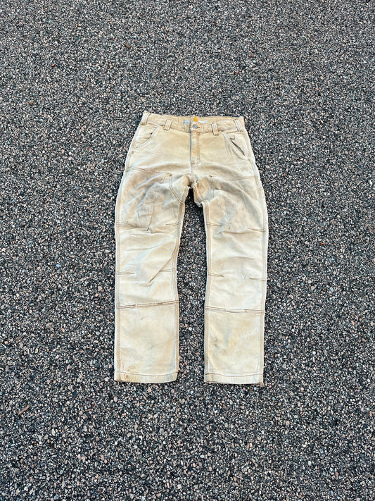 Faded Tan Carhartt Double Knee Pants - 32 x 31