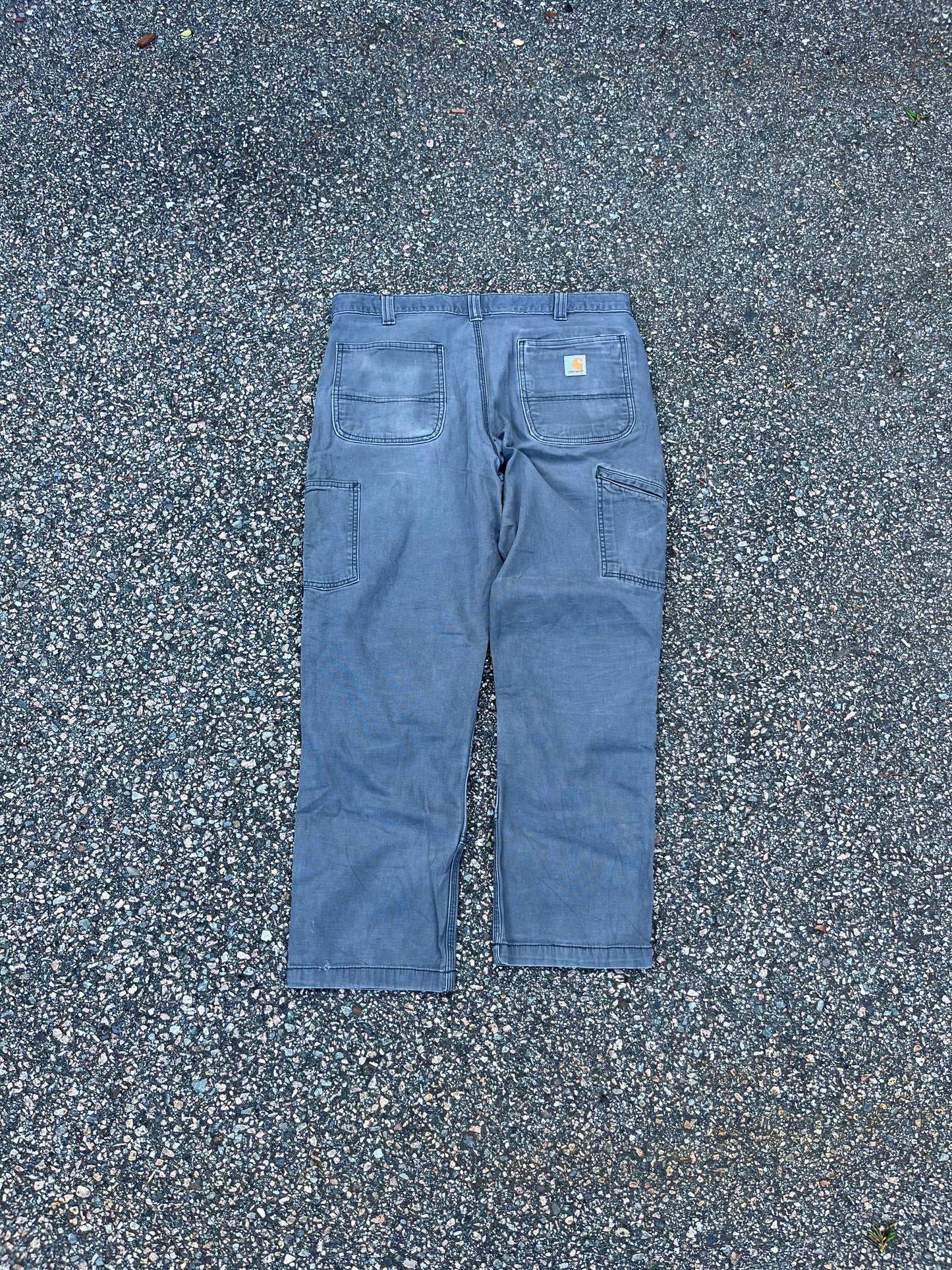 Faded Cement Grey Carhartt Double Knee Pants - 35 x 29