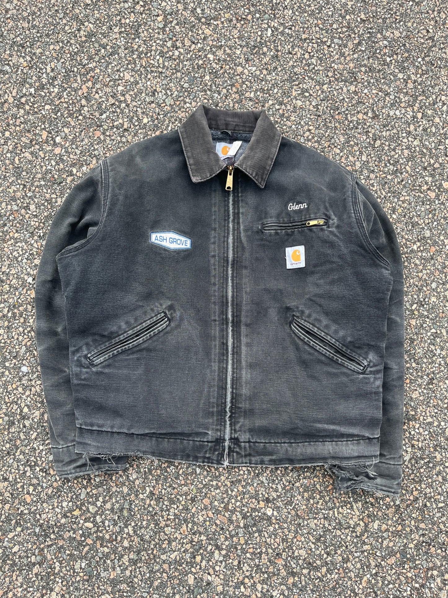 褪色黑色 Carhartt 底特律夹克 - 中号