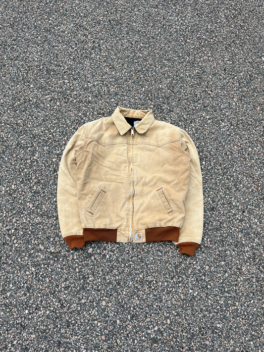 Faded Cream Carhartt Santa Fe Jacket - Small