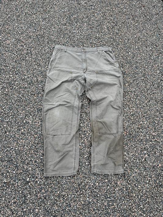 Faded Light Brown Carhartt Double Knee Pants - 40 x 32