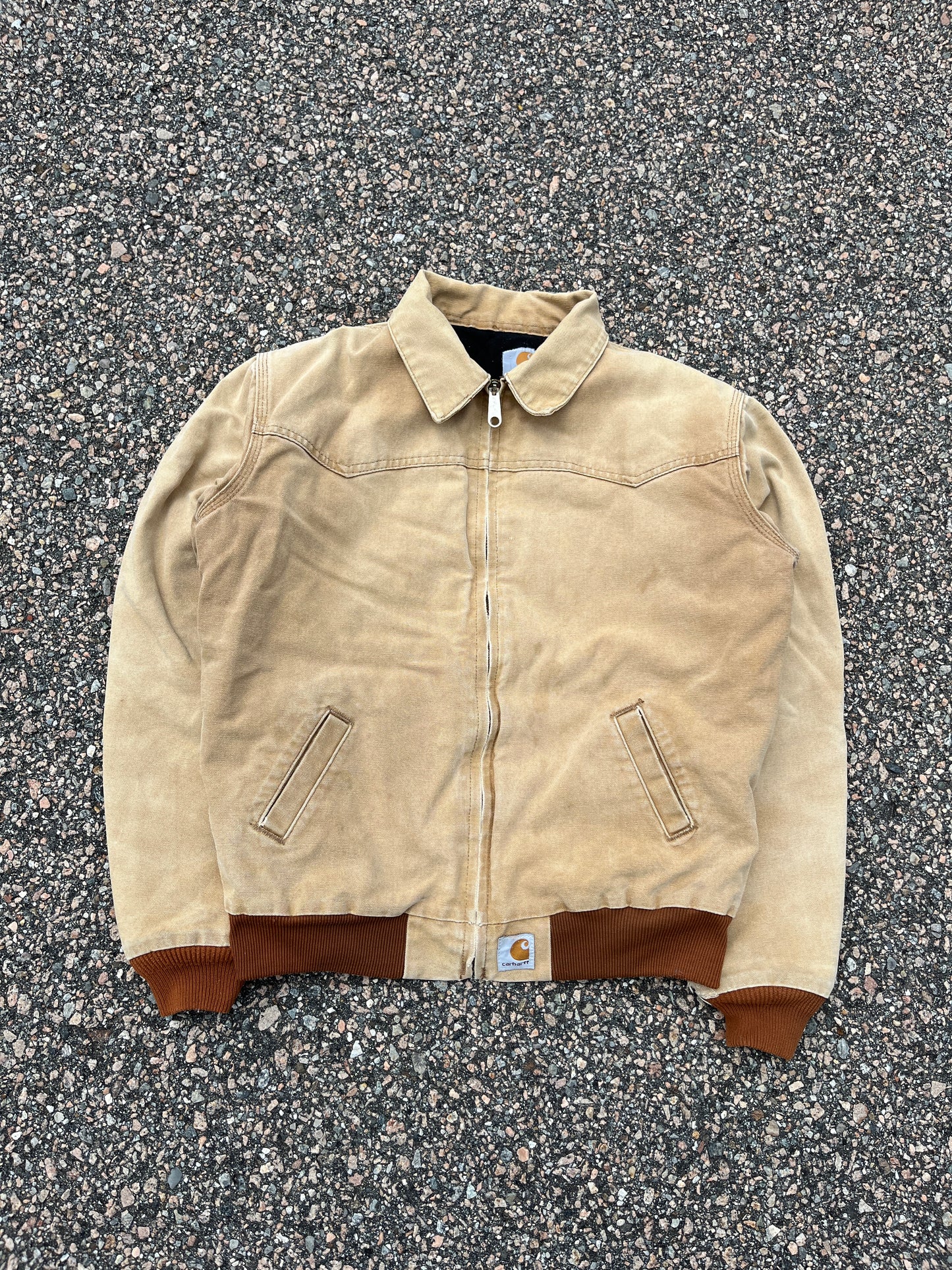 Faded Cream Carhartt Santa Fe Jacket - Small