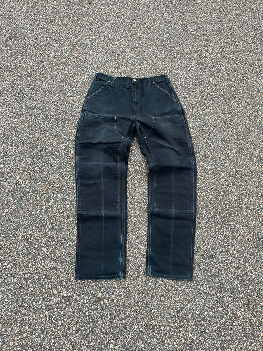 Faded Black Carhartt Double Knee Pants - 34 x 34