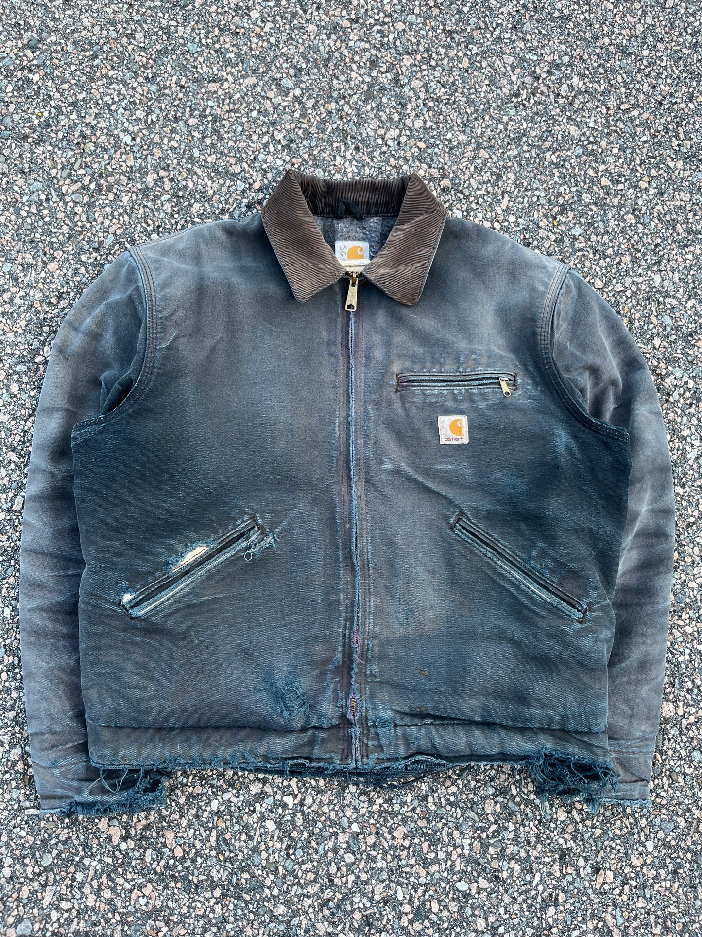 褪色黑色 Carhartt 底特律夹克 - 中号