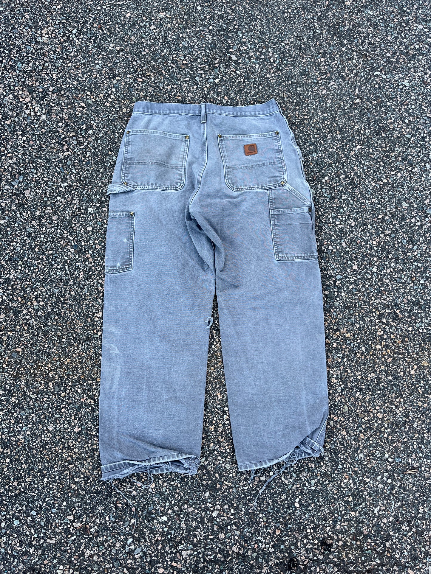 Faded Cement Grey Carhartt Double Knee Pants - 30 x 27