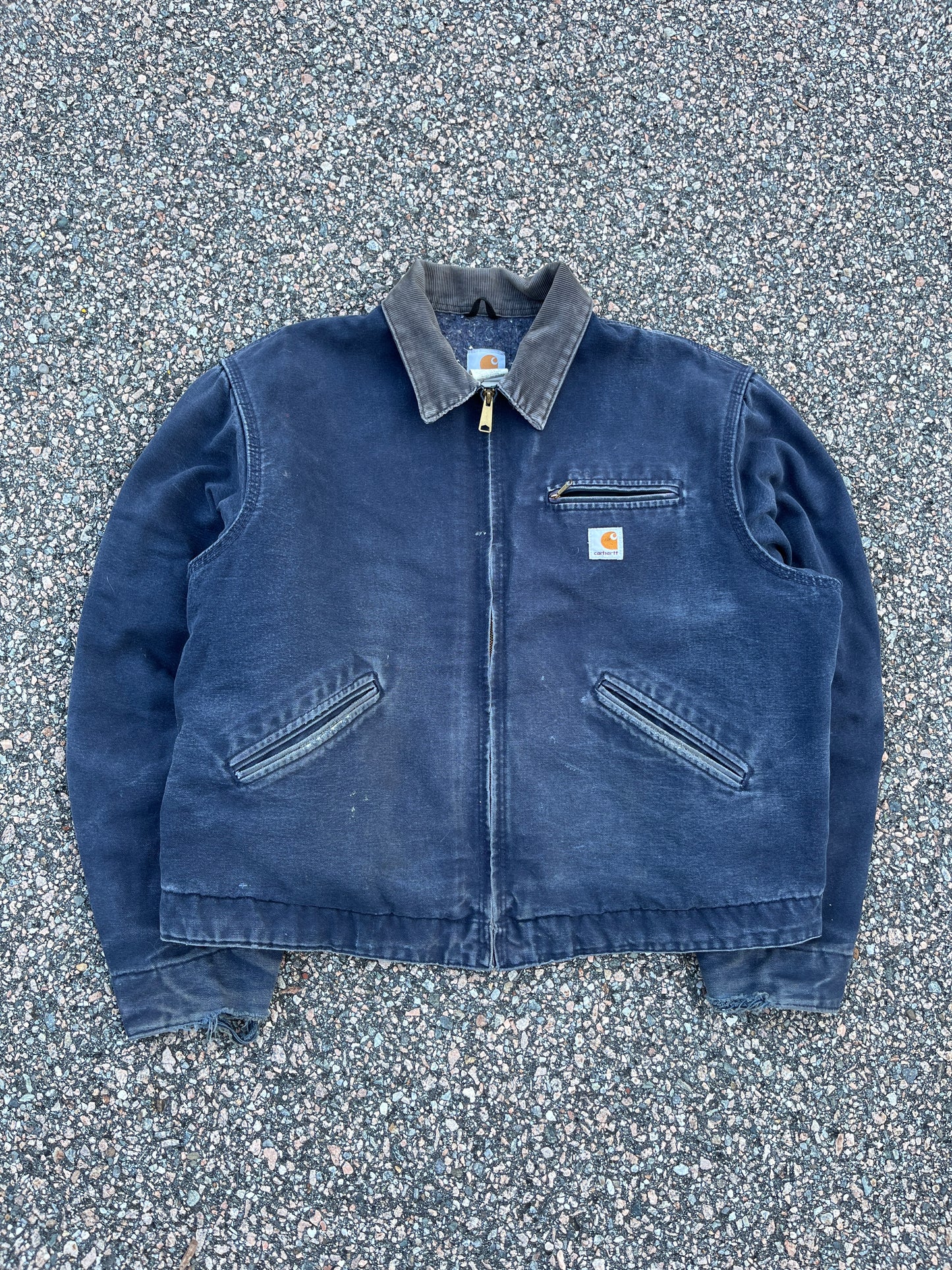 Faded Navy Blue Carhartt Detroit Jacket - Large