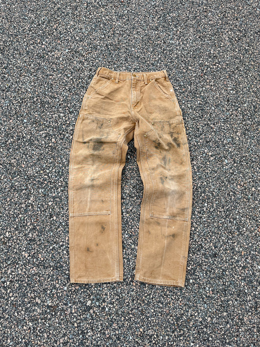 Faded Tan Carhartt Double Knee Pants - 28 x 31