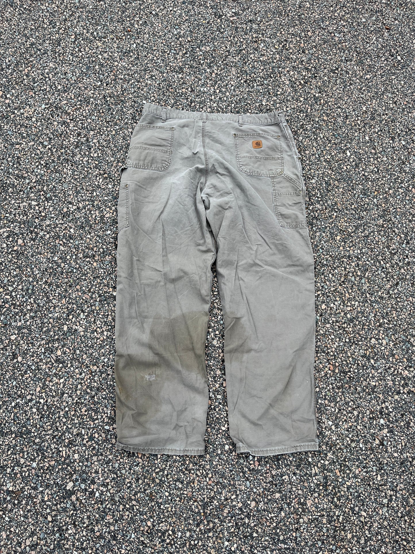 Faded Light Brown Carhartt Double Knee Pants - 40 x 32