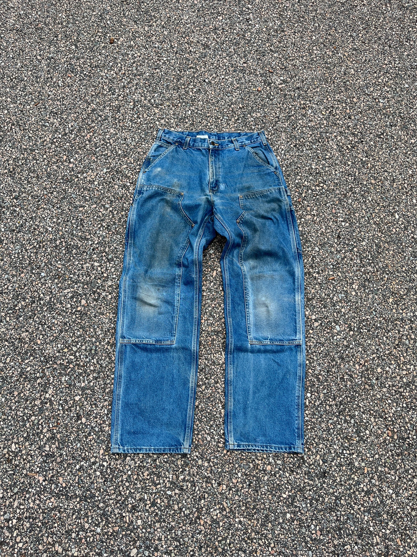 Faded Denim Carhartt Double Knee Pants - 32 x 33