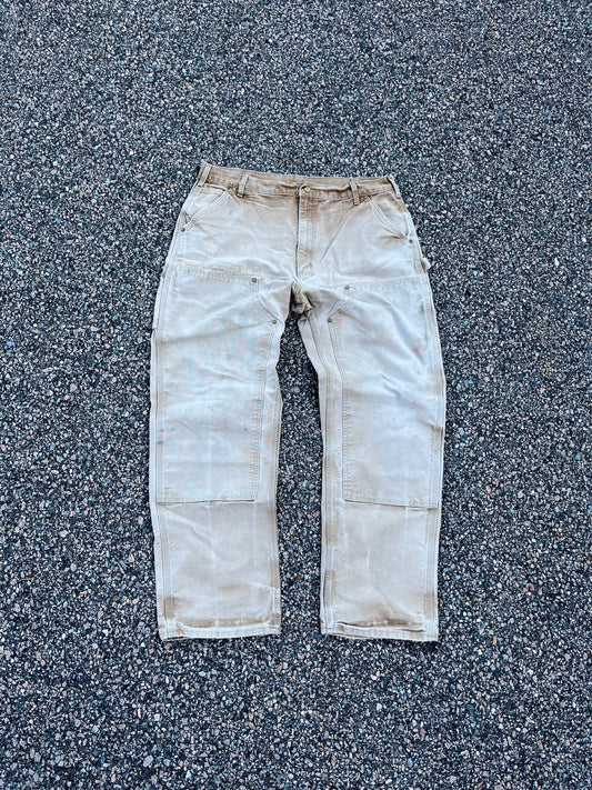 Faded Tan Carhartt Double Knee Pants - 36 x 30